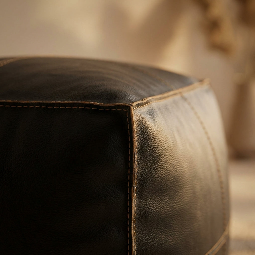 Arvo Leather Pouf