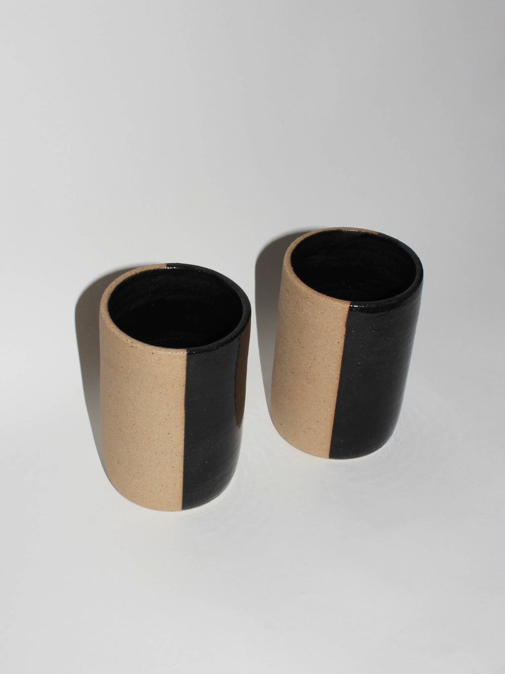 Half & Half Handmade Ceramic Cup (Set of 2)