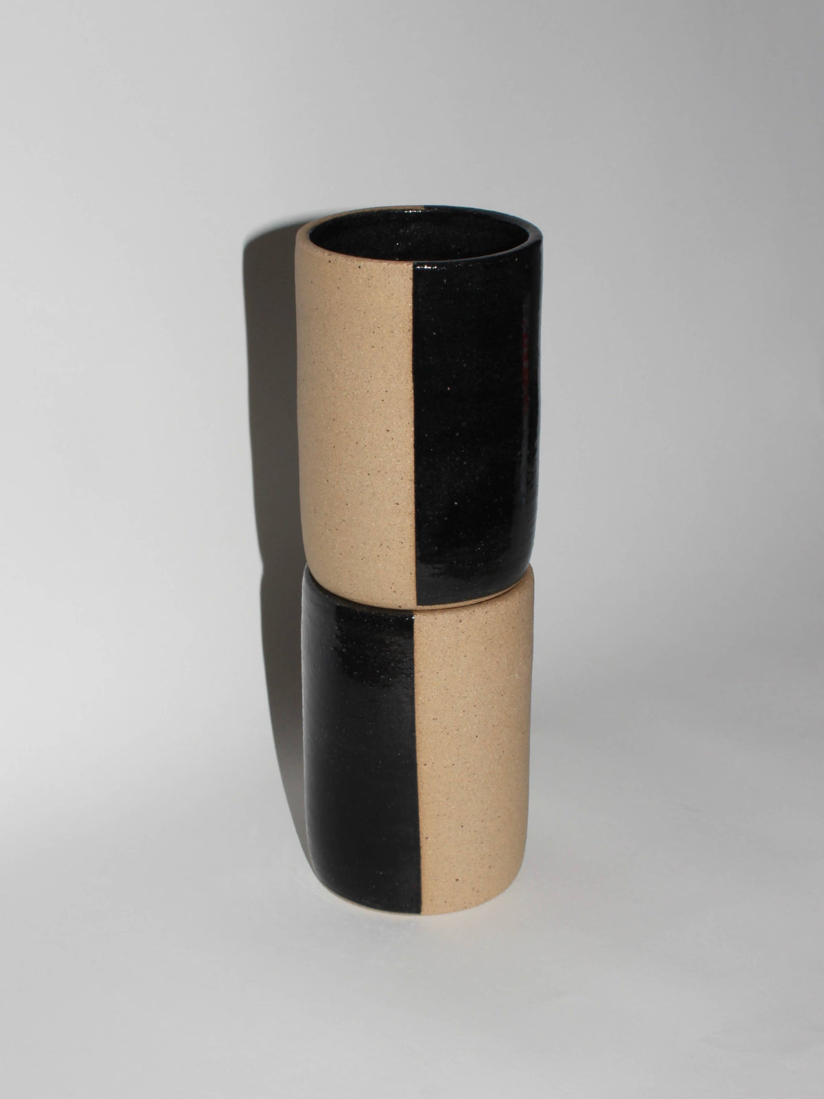 Half & Half Handmade Ceramic Cup (Set of 2)