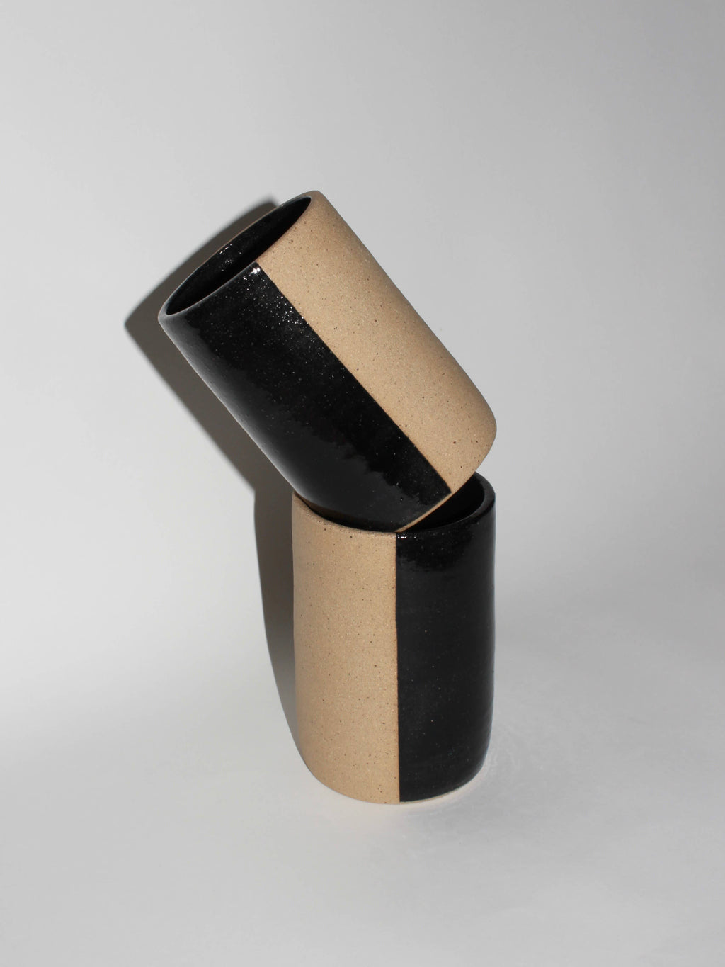 Half & Half Handmade Ceramic Cup (Set of 2)