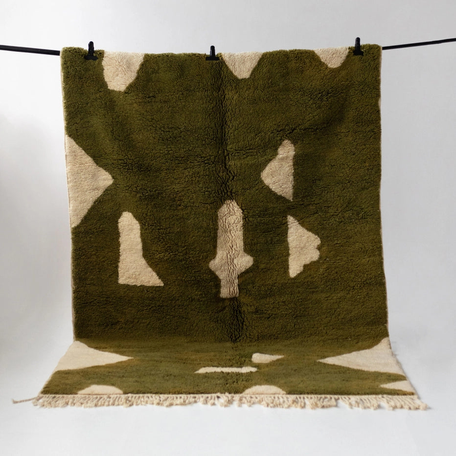 Olive Green Handwoven Rug