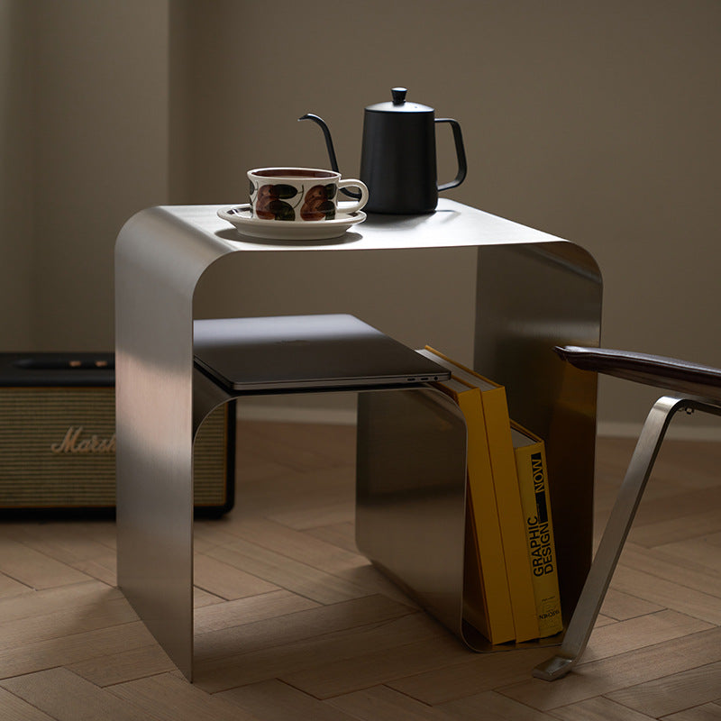 Simple stainless steel side table, special-shaped and round combination coffee table, Internet celebrity casual coffee table, multi-style Italian corner table